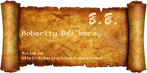 Boberity Bíbora névjegykártya